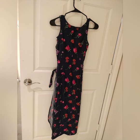 Y2k 90s Vintage Cristin Stevens Floral Sleeveless Wrap Dress - Picture 3 of 6